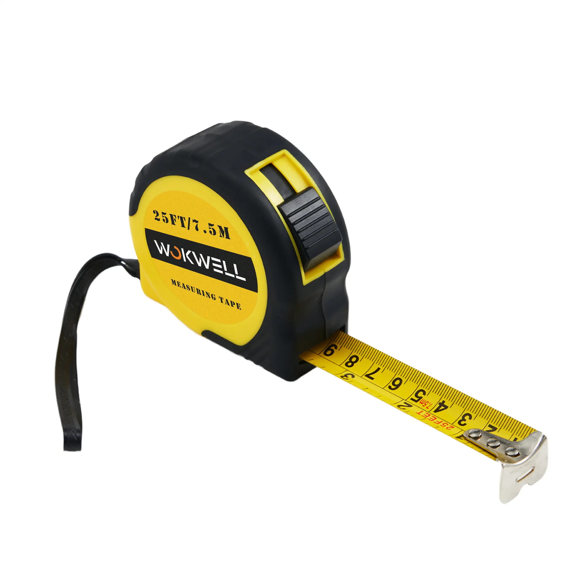 Ruban à mesurer rétractable 5M Griplock Compteur de mesure impérial (noir jaune) ABS et acier inoxydable