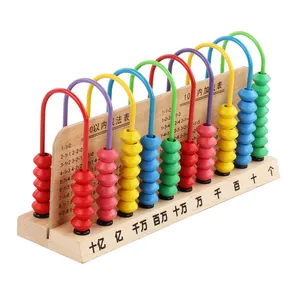 Montessori di legno di matematica aiuti per l'insegnamento giocattolo che conta dieci fasi di calcolo telaio di legno perline abaco matematica giocattolo per bambini