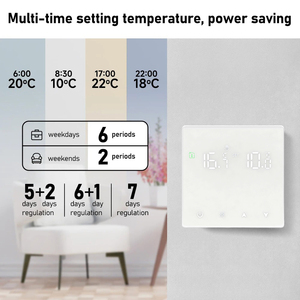 Termostato Inteligente WiFi Tuya con Pantalla <span class=keywords><strong>a</strong></span> Color, para Calefacción por Suelo Radiante Eléctrico, Caldera <span class=keywords><strong>de</strong></span> <span class=keywords><strong>Agua</strong></span>/<span class=keywords><strong>Gas</strong></span>, Control <span class=keywords><strong>de</strong></span> Temperatura, Diseño Moderno - Product Image 2
