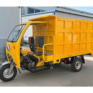 Camion poubelle jaune à trois roues, 6 mètres cubes, auto-chargeant et auto-déchargant, à essence, pour la collecte des déchets municipaux - Product Image 4