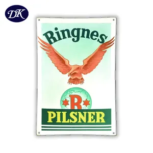 Sıcak satış en kaliteli RINGNES PILSNER eski porselen emaye işaretleri Vintage