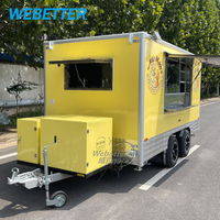 WEBETTER Remorque alimentaire carrée de haute qualité avec kiosque Snack Café Remorque alimentaire mobile pour la vente au détail Déjeuner Chariot de pommes de terre au four Camion de restauration