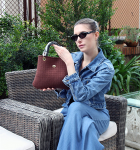 Borsa artigianale di grande qualità in PVC e cotone materiali da donna Mini borsa di personalizzazione per la Base - Product Image 5