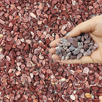 Pierre concassée rouge sang de poulet naturelle, galets rouges pour terrazzo, pierre lavée, aménagement paysager, agrégat de résine époxy