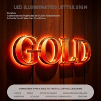 Enseignes lumineuses 3D LED sur mesure, affichages publicitaires lumineux pour façades de magasins, centres commerciaux et immeubles de bureaux