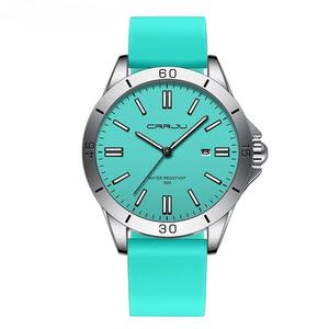 Nuevo Reloj Deportivo para Hombre con Correa de Silicona Verde Menta, Reloj de Cuarzo 3OM Resistente al Agua, Luminoso, Simple y Moderno - Product Image 1
