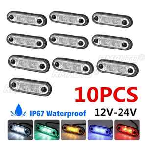 10 pièces Feux de position latéraux LED 12V 24V, feux de gabarit, feux arrière, feux de freinage, feux de signalisation pour Camion, Remorque, Tracteur, Fourgonnette, Bus, Étanche - Product Image 1