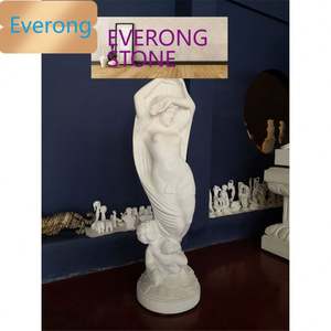 Statua di Buudha bianca scultura in pietra statua di marmo greco antico - Product Image 6