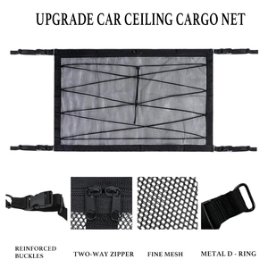 <span class=keywords><strong>Filet</strong></span> de chargement pour plafond de voiture avec 4 boucles de fixation <span class=keywords><strong>Filet</strong></span> de <span class=keywords><strong>rangement</strong></span> pour plafond à double couche réglable pour SUV - Product Image 2