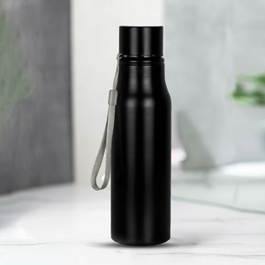 Black Stainless Steel Straight PVC <b>Water</b> <b>Bottle</b> 750ml Insulated Vacuum Drinkware Portable Leak Proof for Travel Promotion - Product Image 1