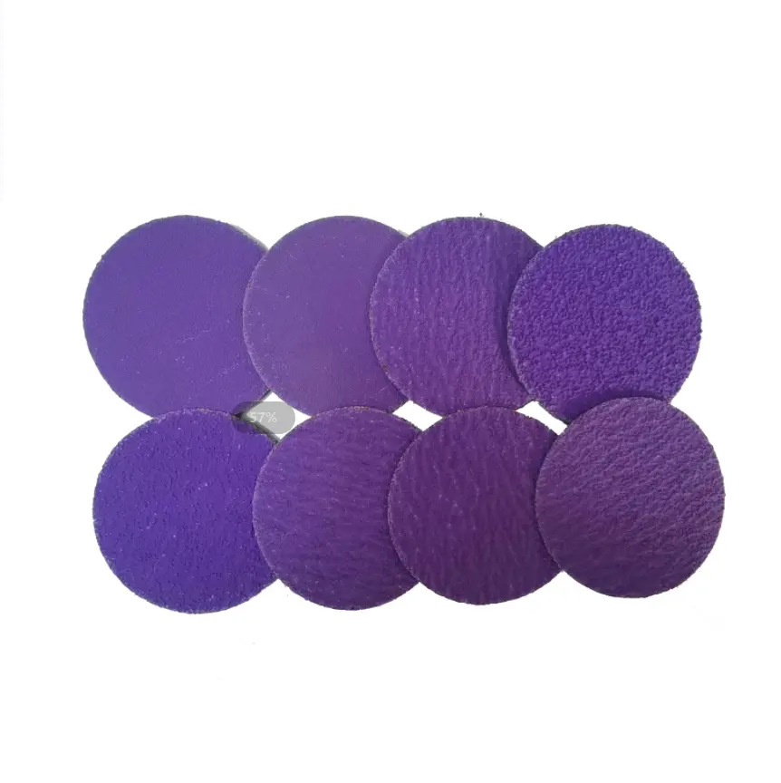 PEX 3 pouces 75mm Violet Céramique Disque de ponçage à changement rapide Conditionnement de surface Disque de polissage en acier inoxydable