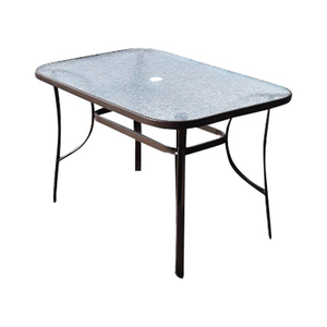 Nouvelle arrivée, table carrée assemblée en verre ondulé trempé, motif vague d'eau, diamètre 105 cm, pour jardin extérieur - Product Image 1