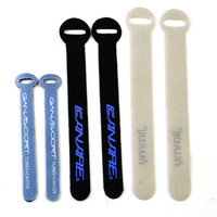 Attaches de câblage auto-adhésives personnalisées avec logo imprimé, écologiques, en polyester/nylon, avec fermeture auto-agrippante pour accessoires de câblage