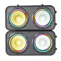 Projecteur LED étanche blanc chaud/froid 2x100W COB, contrôle sonore et DMX, éclairage de scène et disco