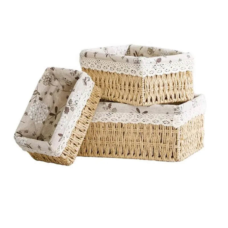 small,middle ,large size Paper Rope fruit basket Multi-functional wicker gift baskets Organizer Baskets