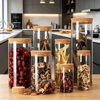 Pot de rangement cylindrique en verre borosilicate haute résistance, multifonctionnel, hermétique pour aliments, café et sucre, pour la cuisine
