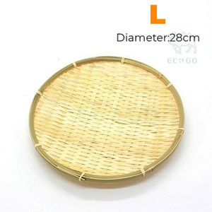 Plateau à fruits en bambou fait main Panier rond Panier en osier Panier en bambou tissé Plateau de service - Product Image 3