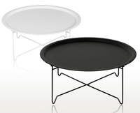 Table basse ronde en métal de grande taille, pliable, avec revêtement en poudre blanche, style antique, pour salon, meubles de maison, vente en gros