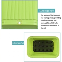 Pot de plantation rectangulaire classique de 56 cm en plastique coloré, durable et minimaliste, avec trou de drainage, idéal pour balcon, fenêtre ou sol de centre commercial