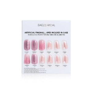 Uñas artificiales, 6 tipos incluidos en el estuche, producto para el cuidado de las uñas en color oro rosa, para el cuidado diario de la piel, para todo tipo de piel - Product Image 2
