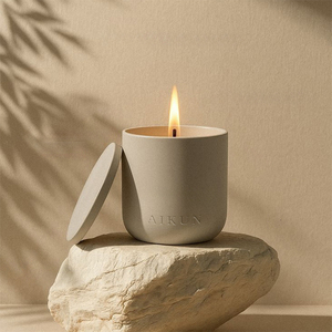 Bougie parfumée en céramique de couleur unie minimaliste écologique Aikun, décoration d'intérieur moderne, aromathérapie - Product Image 1