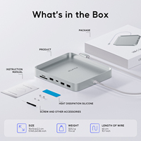 PULWTOP USB C HUB para iMac 24 pulgadas 2021/2023/2024, I-Mac Hub con USB C/A 10Gbps, SD/TF, soporte Expand M.2 SSD (NO incluido)