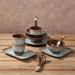 Mountain and Wild Style Hot Pot Restaurant Tableware Set (<b>Melamine</b> Four-Piece Set: Cups, <b>Plates</b>, Bowls, Spoons) - Yunnan, - Product Image 3