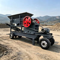 Concasseur à mâchoires mobile RongDing PEX250X1000 avec moteur AC et moteur thermique, capacité de 50 t/h pour l'extraction du charbon et le concassage de pierres