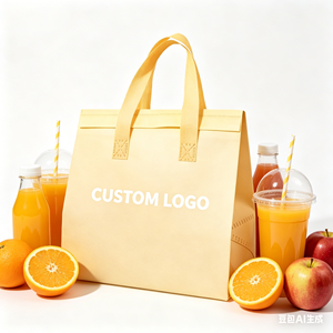 Custom Logo Size Color Insulated Food Delivery Bag Non Woven Aluminum Foil Tea Coffee Packaging Bag Reusable Thermal Tote Bag - Product Image 1