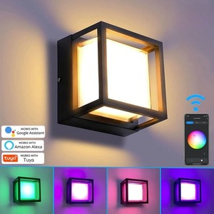 Lámpara de Pared LED Inteligente Cuadrada, Lámparas de Pared Inteligentes Wifi RGB, Aplique Regulable por Aplicación, Luces Decorativas de Jardín Impermeables AC85-265V - Product Image 2
