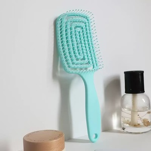 Brosse à cheveux incurvée en plastique et nylon pour cheveux bouclés, vente en gros d'usine, brosse à cheveux pour démêler les cheveux mouillés et secs, brosse à cheveux de massage - Product Image 2