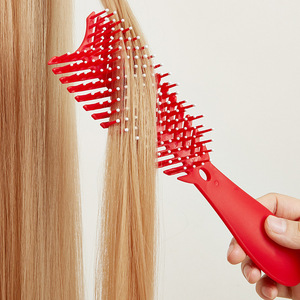 Peigne de massage en forme d'arête de poisson, peigne à dents larges en plastique pour coiffer, volumiser et lisser les cheveux, pour usage domestique - Product Image 3
