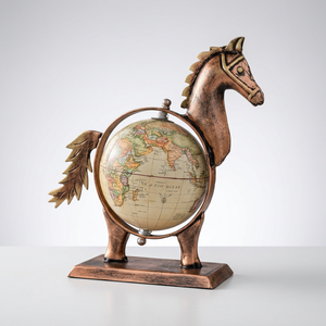 Nouveau design 2026, globe terrestre de bureau en laiton écologique, vente directe d'usine, artisanat indien, article cadeau de haute qualité - Product Image 1