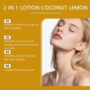 Lotion Corporelle 2-en-1 Citron & Noix de Coco 100ml – Marque Privée OEM – Hydratante, Végane, Éclatante, Non Grasse, Soin Spa - Product Image 4
