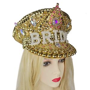 Manwu fabrikasının doğum günü partileri için özelleştirilmiş lüks pullu şapka Bachelorette festivali açık havada için Steampunk gelin şapka - Product Image 3