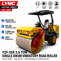 Compacteur de sol vibrant à tambour unique YZF-35X de 3,5 tonnes pour la construction routière