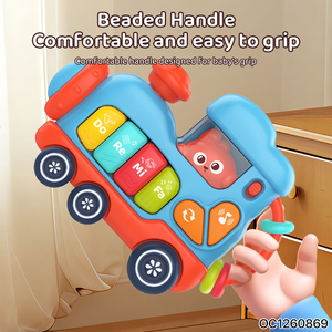 Jouet musical Montessori classique amusant avec clavier de dessin animé, jouet sensoriel lumineux pour <span class=keywords><strong>bébé</strong></span>, idéal pour le temps sur le ventre, pour filles de <span class=keywords><strong>1</strong></span> à 2 ans - Product Image 3