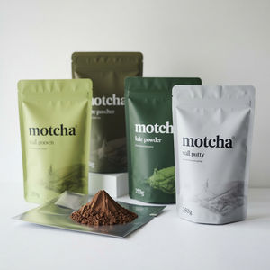 Pochette à fermeture éclair debout personnalisée pour le thé Matcha, moka, poudre de chou frisé, sac d'emballage alimentaire en mylar en feuille thermoscellé - Product Image 3