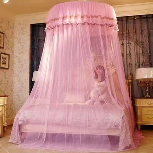 Grand toit nouveau dôme de dentelle suspendu portable <span class=keywords><strong>moustiquaire</strong></span> ronde intérieur universel princesse vent fille lit auvent <span class=keywords><strong>moustiquaire</strong></span> - Product Image 6