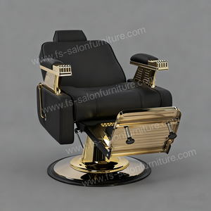 Nuevo producto peluquería reclinable hidráulico retro tienda muebles belleza metal Barbero silla Arabia Saudita oro salón silla - Product Image 5