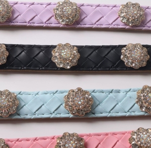 Collier pour animaux de compagnie en cuir PU avec strass, collier pour <span class=keywords><strong>chien</strong></span> et chat, design de bijoux exquis et étincelant, magnifique collier pour animaux de compagnie - Product Image 2
