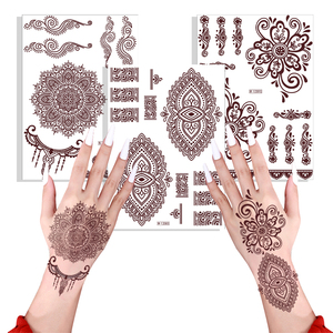 Autocollants de tatouage au <span class=keywords><strong>henné</strong></span> pour le corps, effet Mehndi réaliste instantané, sans douleur, non toxique, pour occasions spéciales et séances photo - Product Image 3