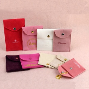 Bolsa de Terciopelo Rosa Personalizada para Joyería, Bolsa de Ante Sintético con Logotipo - Product Image 1