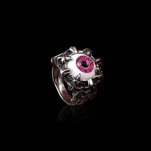 Anel punk prateado antigo, anel de aço inoxidável, da moda, retrô, de crânio, olho diabólico, punk para homens - Product Image 5