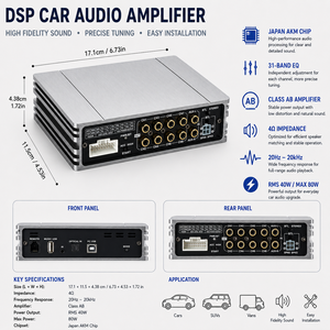 Procesador de Audio Dsp de 8 Canales con Amplificador Digital de <span class=keywords><strong>4</strong></span> Canales y 12V, RMS 40W, Ecualizador de 31 Bandas, Estéreo para Auto, Nuevo 2026 - Product Image 6