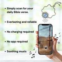 Bracelet NFC en argent personnalisable avec chaîne en verre en métal Bible quotidienne et verset biblique complet Communication RFID livraison gratuite