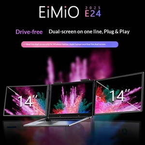 Wholesale Dual Foldable Portable <b>Monitor</b> 2*14 Inch Triple Screen Laptop Extender for Office Stock Trading Gaming in Pr - Product Image 2