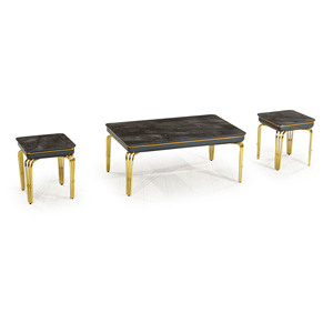 Mesa de Centro de Metal y MDF Zumrut con Superficie Laminada, Diseño Moderno y Antiguo, Muebles para el Hogar, Oficina y Hotel - Product Image 6