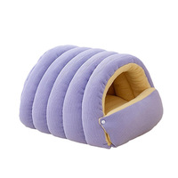 Nid d'hiver pour chat semi-fermé, maison chaude pour animaux de compagnie, nid d'intérieur amovible et lavable, maison sécurisée pour chat