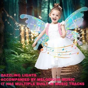 KSF Çok Satan Plastik LED Işıklı Kelebek Peri Kanatları Kız Çocukları İçin Açık Hava Cadılar Bayramı Süsleri Melek Cin Kanatları - Product Image 4
